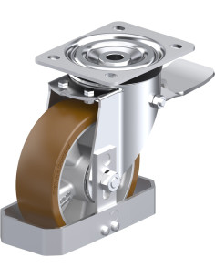 Poliuretano pasukamas ratukas su stabdžiais L-ALB 150K-ST-FS