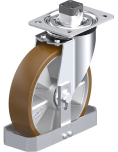 Poliuretano ratukas L-ALB 200K-CS11-FS su stabdžiais, 200 mm