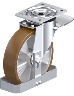 L-ALB 200K-ST-FS poliuretano pasukamas ratukas su stabdžiais