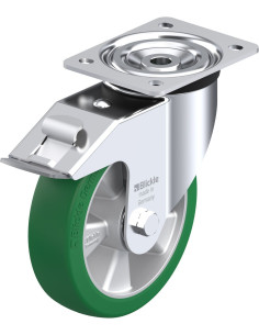 L-ALST 180K-FI poliuretano pasukamas ratukas su stabdžiais