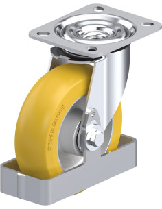 Poliuretano pasukamas ratukas L-ALTH 125K-CO-FS, 125 mm