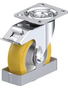 Poliuretano ratukas L-ALTH 125K-FI-CO-FS su stabdžiais