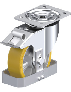 Poliuretano pasukamas ratukas su stabdžiais L-ALTH