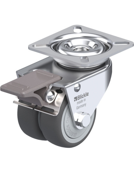 LDA-PATH 50KF-FI - Dvigubas pasukamas poliuretano ratukas