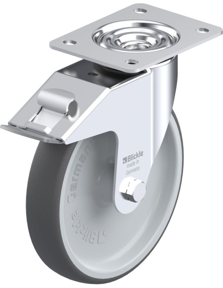 LE-PATH 200G-FI poliuretano ratukas su stabdžiais, 200 mm