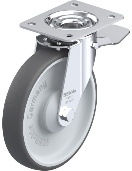 LE-PATH 200KA-ST poliuretano pasukamas ratukas su stabdžiais