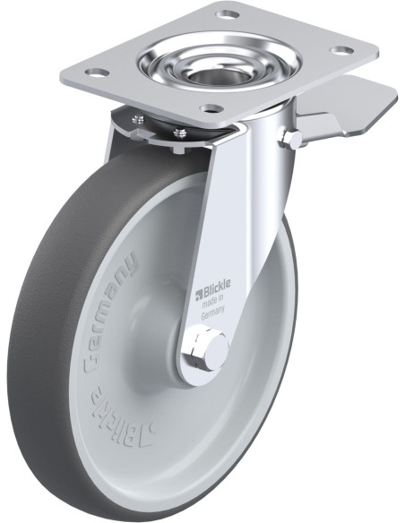 LE-PATH 200R-ST poliuretano pasukamas ratukas su stabdžiais