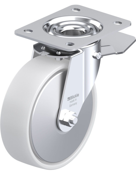 LE-PO 160G-ST-FA sintetinis pasukamas ratukas su stabdžiais