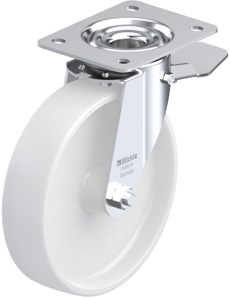 LE-PO 200G-ST Sintetinis pasukamas ratukas su stabdžiais