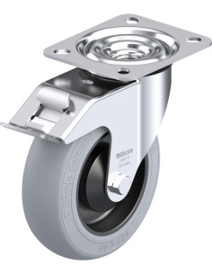 LE-POES 125KA-FI-SG pasukamas ratukas su stabdžiais, 125 mm