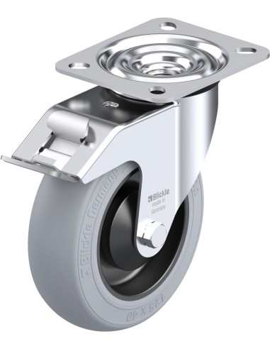 LE-POES 125KA-FI-SG pasukamas ratukas su stabdžiais, 125 mm